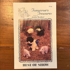 NEW Tomorrow Treasures Craft Pattern Best Of Show Uncut Pig Lamb Steer Ribbon 86